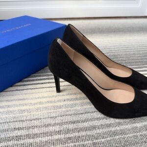 Stuart Weitzman Black Suede Heels ..sz 7 … worn once